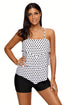 Sexy Polka Dot Print Ruffle Layered 2pcs Tankini Set